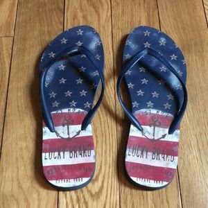 Lucky Brand Patriotic flip flops